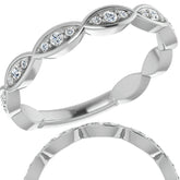 Moissanite Infinity Inspired Scalloped Stackable Band