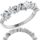 Multi-Shape Cluster Moissanite Stackable Band