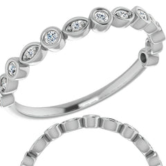 1.5mm Round Moissanite Stackable Band