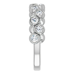 Bezel Set Round Moissanite Stackable Band