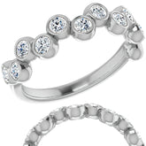 Bezel Set Round Moissanite Stackable Band