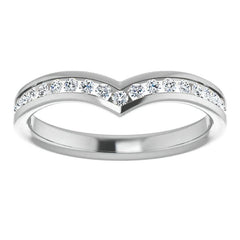 Round Channel Set "V" Contour Stackable Band
