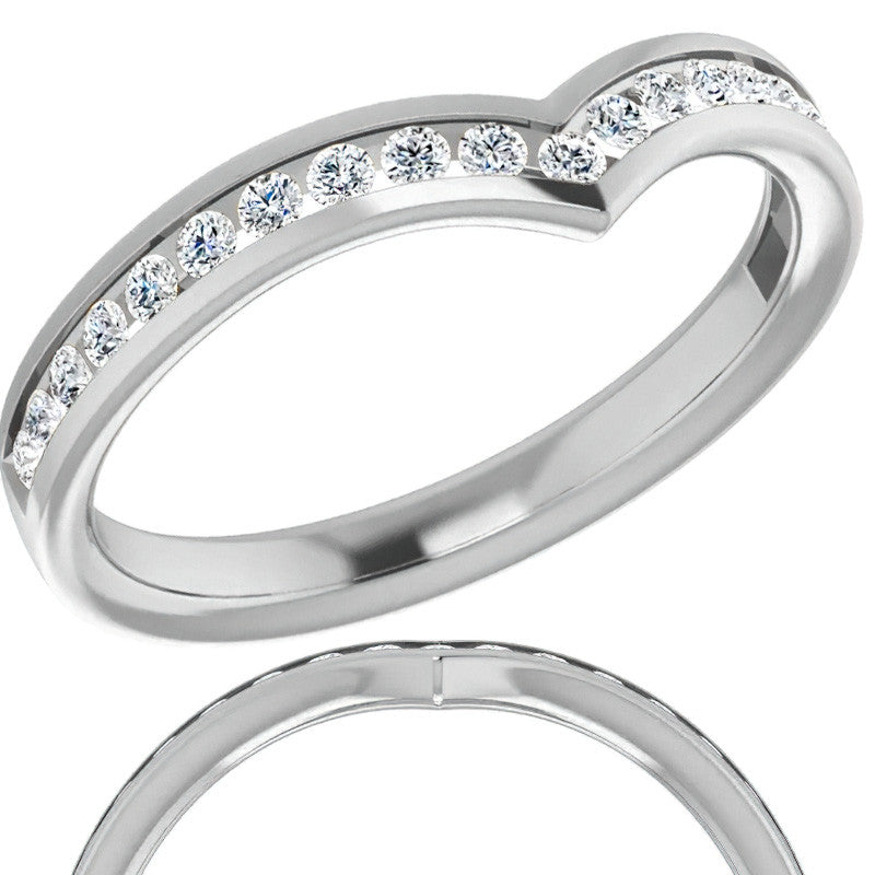 Round Channel Set "V" Contour Stackable Band