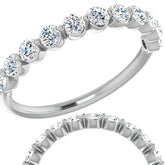 2.5mm Round Single Prong Diamond Stackable Band