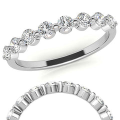 2.7mm Round Single Prong Diamond Stackable Band