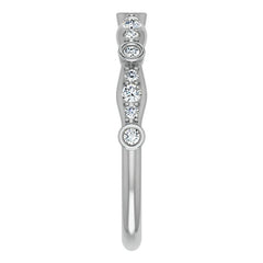 Round Moissanite Accented Stackable Band