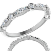 Round Moissanite Accented Stackable Band