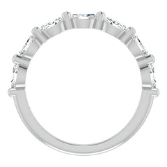 Single Shared Prong 7-Stone Marquise Moissanite Wedding Band 1/2ct