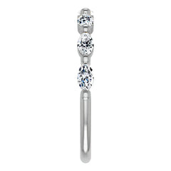 Single Shared Prong 7-Stone Marquise Moissanite Wedding Band 1/2ct