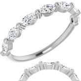 Single Shared Prong 7-Stone Marquise Moissanite Wedding Band 1/2ct