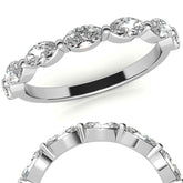0.91tcw 7-Stone Marquise Moissanite Petite Stackable Band