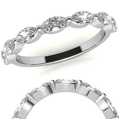 0.91tcw 7-Stone Marquise Moissanite Petite Stackable Band