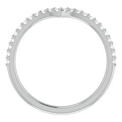 Round Moissanite "V" Contour Stackable Band