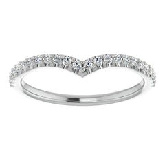 Round Moissanite "V" Contour Stackable Band