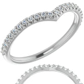 Round Moissanite "V" Contour Stackable Band