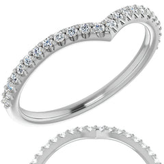 Round Moissanite "V" Contour Stackable Band