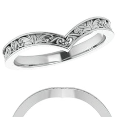 Vintage-Inspired "V" Ring Stackable Band