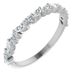 Round & Marquise Moissanite Stackable Band