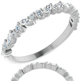 Round & Marquise Moissanite Stackable Band