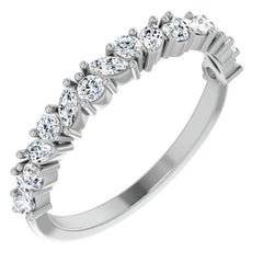 Round & Marquise Moissanite Stackable Band