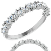 Round & Marquise Moissanite Stackable Band
