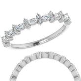 Round & Marquise Moissanite Prong-Set Stackable Band