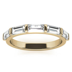 Five 5x2.5mm Baguette Moissanite Stackable Band