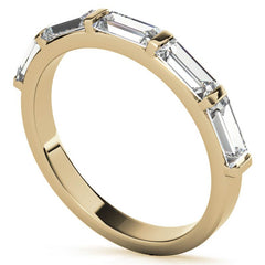 Five 5x2.5mm Baguette Moissanite Stackable Band