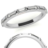 Seven 4x2mm Baguette Stackable Moissanite Band