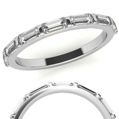 Seven 4x2mm Baguette Stackable Moissanite Band