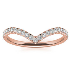 Moissanite V-Shape Stackable Band