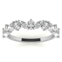 Marquise & Round Moissanite Stackable Band