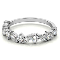 Marquise & Round Moissanite Stackable Band