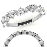 Marquise & Round Moissanite Stackable Band