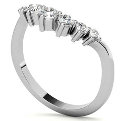 Round Moissanite Curved Stackable Band (0.33tcw)
