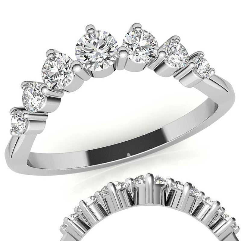 Round Moissanite Curved Stackable Band (0.53tcw)