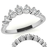 Round Moissanite Curved Stackable Band (0.53tcw)