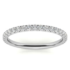 Round Brilliant Moissanite Stackable Band - 2mm
