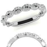Round Infinity Style Moissanite Stackable Band