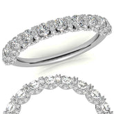 Round Pave U-Prong Moissanite Stackable Band