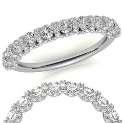 Round Pave U-Prong Moissanite Stackable Band