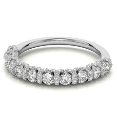 Round Pave U-Prong Moissanite Stackable Band