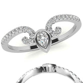 Unique Round and Pear Moissanite Stackable Band