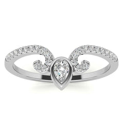 Unique Round and Pear Moissanite Stackable Band