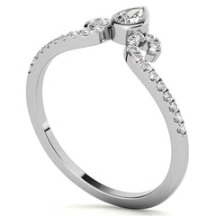 Unique Round and Pear Moissanite Stackable Band