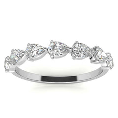 7-Stone 4x2.5mm Pear Moissanite Stackable Band