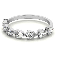 7-Stone 4x2.5mm Pear Moissanite Stackable Band