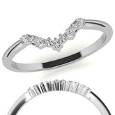 Round Curved Moissanite Stackable Band