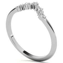 Round Curved Moissanite Stackable Band
