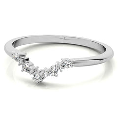 Round Curved Moissanite Stackable Band